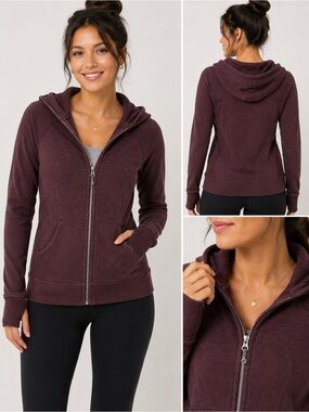Lululemon Scuba Full Zip Hoodie Women’s Size 8 Burgundy Heather Fleece